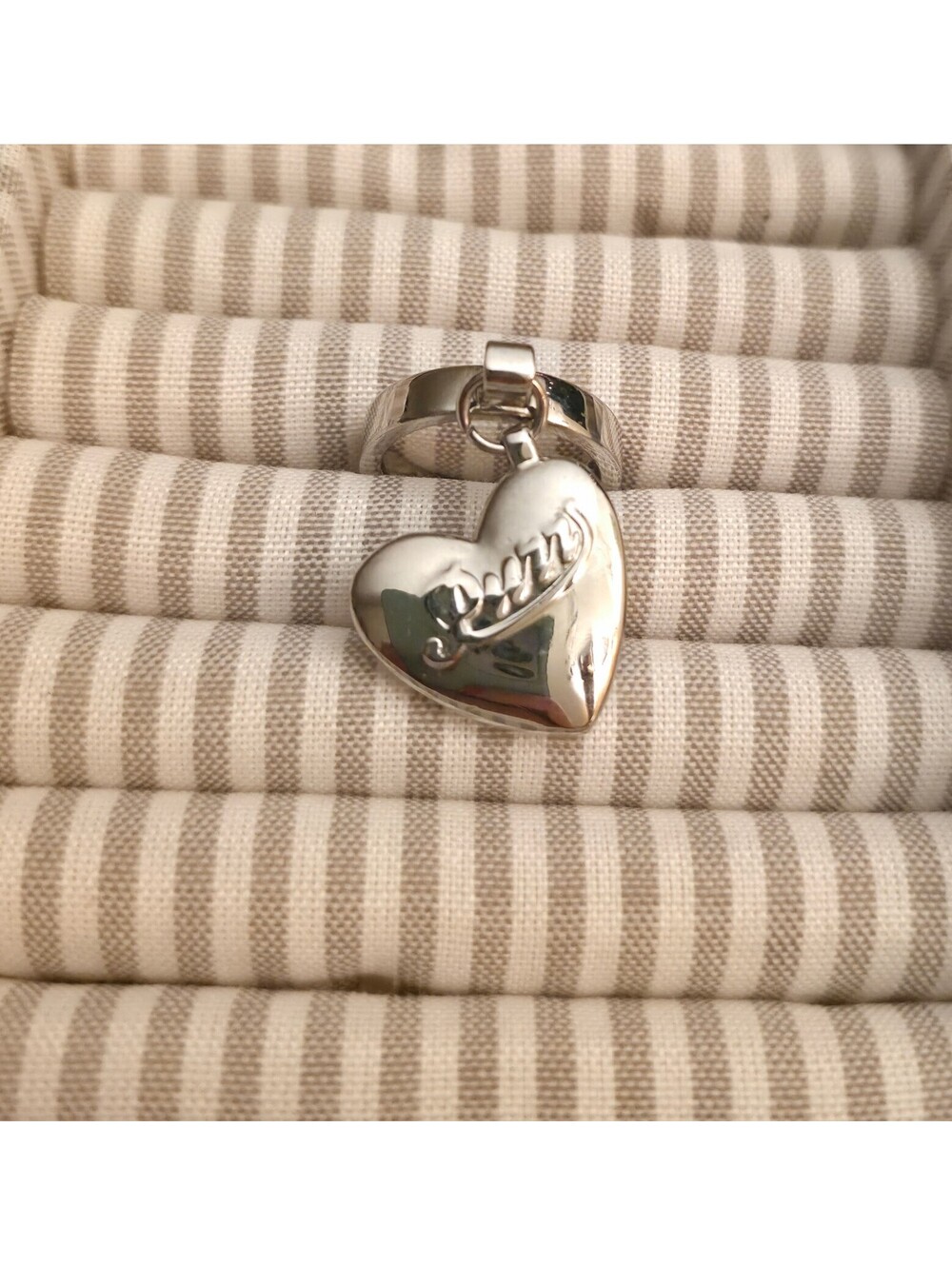Katy Perry Silver Heart Charm Ring